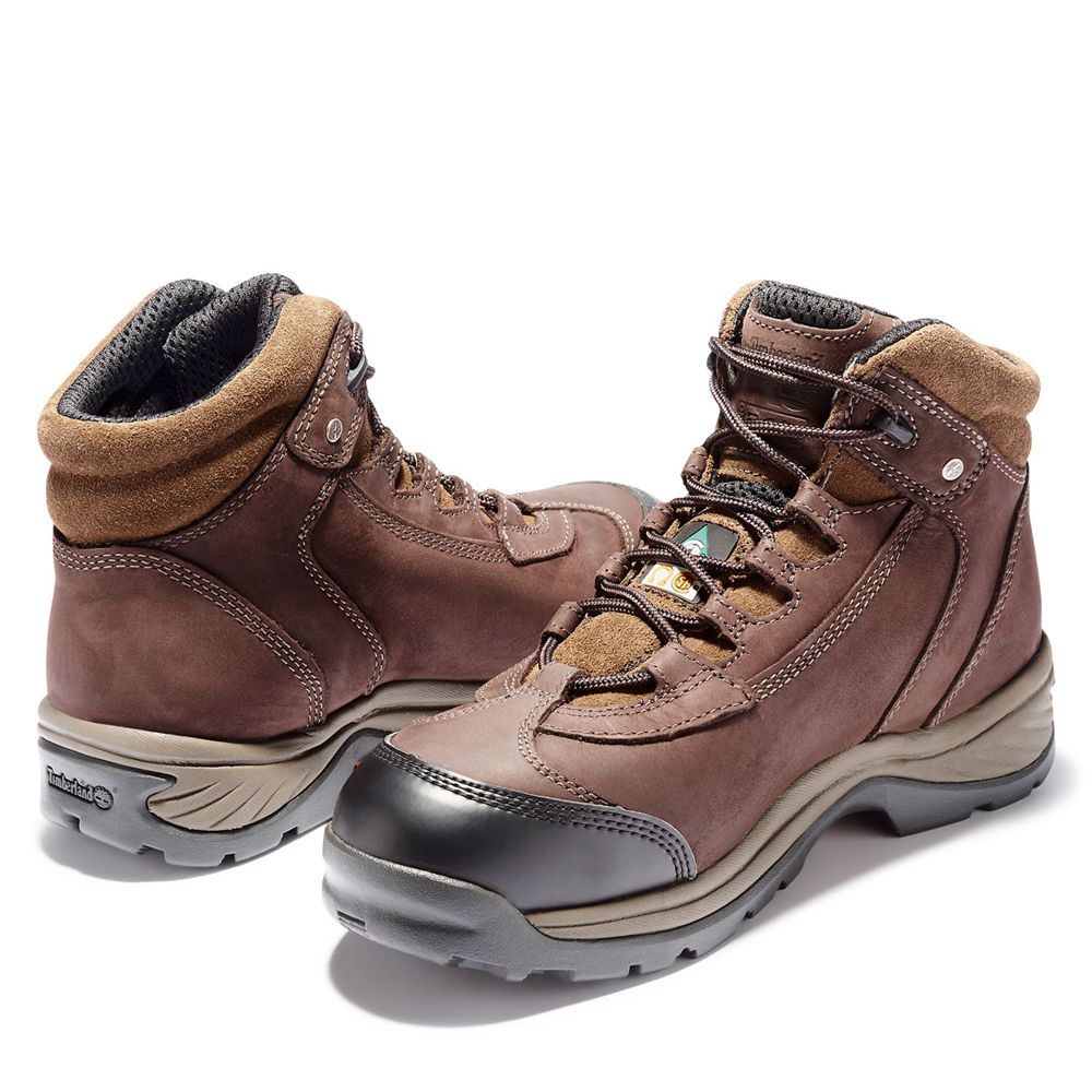Botas de Trabajo Masculino - Timberland Pro® Ratchet Steel Toe - BDTEN8390 - Marrom/Pretas